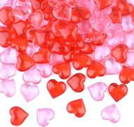 red acrylic hearts by tuparka - ideal for valentine's day or wedding table decorations, home decor, and vase fillers логотип