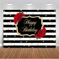 виниловый фон для фотографии "avezano red rose happy birthday backdrop: полосы и точки. размер: 5x3 фута. баннер для вечеринки женщин логотип