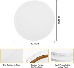 img 3 attached to 🎨 COYMOS Pre Stretched Canvas Boards for Painting - 12x12'' Round Primed Canvas for Acrylic Pouring, Oil Paint & Artist Media - Ideal for Painting The Planets (White Blank 2 Pack)