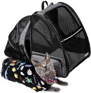 🐱 рюкзак-переноска для котов texsens - сверхдышащий, одобренный авиакомпанией, пузырчатый рюкзак для кошек и щенков - предназначен для походов, путешествий и прогулок (серый) логотип