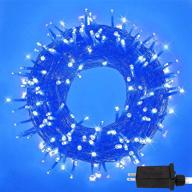 🎄 blue super-long 95ft 240 led outdoor/indoor christmas string lights - extra-bright plug in fairy string lights with 8 lighting modes for christmas tree patio wedding party (blue) логотип