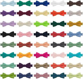 img 1 attached to 🎀 Stylish and Convenient: Jacob Alexander Pretied Banded Bow Ties for Boys' Accessories