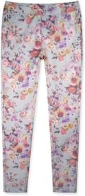 img 2 attached to 🌸 Stylish Floral Trouser Legging in Harbor Grey for Girls' Clothing: Comfort meets Fashion