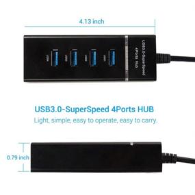 img 2 attached to USB 3.0 Hub Extender, 4 Port USB 3.0 Splitter Adapter with Extended 28CM Cable - Compatible with USB Flash Drive, Laptop, Keyboard, Notebook PC, Mouse, Tablet, Printer, MacBook Air/Pro/Mini