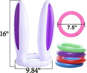 img 1 attached to 🐇 TOPLEE 3-Pack Easter Inflatable Bunny Ring Toss Game | Easter Rabbit Ears Ring Toss Party Games | Inflatable Toys Gift for Kids | Family, School, and Party Favor Indoor Outdoor Toss Game | 3 Sets & 12 Rings