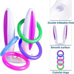 img 2 attached to 🐇 TOPLEE 3-Pack Easter Inflatable Bunny Ring Toss Game | Easter Rabbit Ears Ring Toss Party Games | Inflatable Toys Gift for Kids | Family, School, and Party Favor Indoor Outdoor Toss Game | 3 Sets & 12 Rings