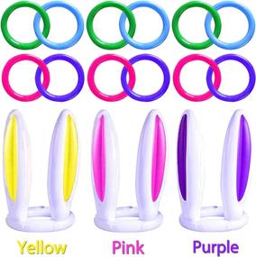 img 3 attached to 🐇 TOPLEE 3-Pack Easter Inflatable Bunny Ring Toss Game | Easter Rabbit Ears Ring Toss Party Games | Inflatable Toys Gift for Kids | Family, School, and Party Favor Indoor Outdoor Toss Game | 3 Sets & 12 Rings