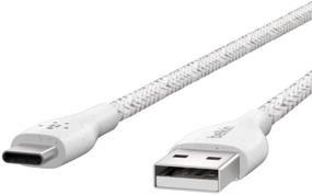 img 2 attached to 🔌 Belkin DuraTek Plus USB-C to USB-A Cable w/Strap: Ultra-Durable 4ft White Cable for Samsung Galaxy S10, Google Pixel 3, iPad Pro, and More