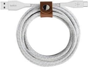 img 4 attached to 🔌 Belkin DuraTek Plus USB-C to USB-A Cable w/Strap: Ultra-Durable 4ft White Cable for Samsung Galaxy S10, Google Pixel 3, iPad Pro, and More