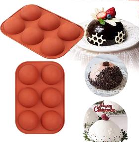 img 3 attached to 🍫 6-формочек для средних полусфер из силикона - Форма для шоколадных шаров Cocoa Bomb, для приготовления шоколада, торта, желе, домашнего мусса, домашней выпечки (коричневая) - Упаковка из 2 штук.