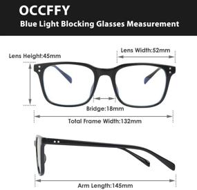 img 2 attached to 🕶️ Occffy Anti Eyestrain Gaming Glasses with Blue Light Filter for Men Women | UV Blocking, Anti-glare Computer Eyewear Protection 5025 (Black)