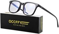 🕶️ occffy anti eyestrain gaming glasses with blue light filter for men women | uv blocking, anti-glare computer eyewear protection 5025 (black) logo