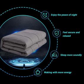 img 3 attached to 🛌 Dornroscn Adults Weighted Blanket - Twin Size 48''x72'', 15lbs - Dark Grey - Premium Glass Beads - All-Natural Sleep - Breathable Fabric