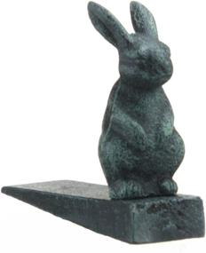 img 2 attached to 🐇 SEO-friendly Door Wedge: Verde Bunny Cast Iron Rabbit