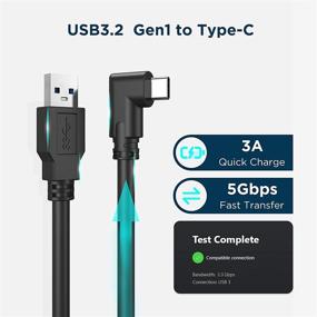 img 1 attached to Высококачественный черный кабель USB C 3.2 Gen1 длиной 10 футов/3 метра - Кабель KIWI design Link для Oculus Quest 2