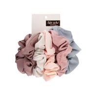 🎀 blush/mauve kitsch matte hair scrunchies for women - soft hair bands, 5 pack logo