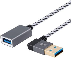 img 3 attached to 🔌 Кабель CableCreation 2 Pack Short USB 3.0 Extension: угловой разъем мужской-женский удлинительный шнур, 1 фут, алюминий цвета "космический серый" - совместим с флэш-накопителями, клавиатурами, сканерами.