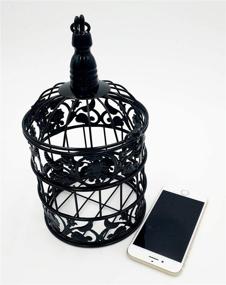 img 3 attached to 🐦 Metal Wall Hanging Bird Cage for Small Birds - Perfect Wedding Party Decoration - Indoor/Outdoor - 9.8INCH and 13.8INCH - Color Options: Black, White, Bronze - Pack of 1