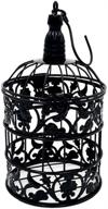🐦 metal wall hanging bird cage for small birds - perfect wedding party decoration - indoor/outdoor - 9.8inch and 13.8inch - color options: black, white, bronze - pack of 1 logo