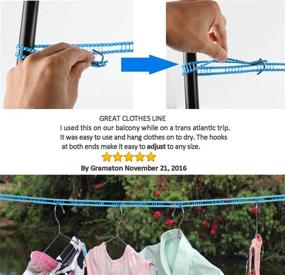 img 1 attached to 🧳 Portable Travel Clothesline 2-Pack - EverSport Clothes Drying Rope, Adjustable and Windproof Clothes Line for Indoor, Outdoor, Camping, Travel, and Home Use