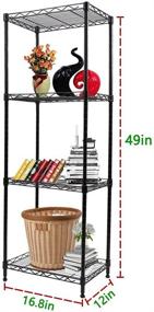 img 2 attached to REGILLER 4-Tier Metal Wire Shelving: Perfect Organizer for Pantry, Laundry, Bathroom & Kitchen - Adjustable, Sturdy & Space-saving (Black, 16.8L x 12W x 49H)