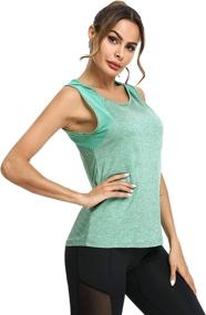 img 2 attached to Sykooria Womens Workout Sleeveless Running Sports & Fitness