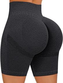 img 4 attached to 🍑 AGROSTE Women's High Waist Butt Lifting Shorts - Scrunch Yoga Biker Shorts for Workout, Seamless Booty Shorts. Enhance Your TIK Tok Leggings Style!