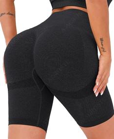 img 3 attached to 🍑 AGROSTE Women's High Waist Butt Lifting Shorts - Scrunch Yoga Biker Shorts for Workout, Seamless Booty Shorts. Enhance Your TIK Tok Leggings Style!