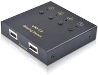 efficiently share usb peripherals with ekl usb switch selector for 4 computers - button swapping, hub for mouse keyboard pcs scanner printer - includes 4 pack usb a to b cable logo