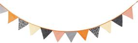 img 2 attached to Halloween Vintage Cotton Fabric Bunting Garlands - 10.5 Feet with 12 Flags - Halloween Party Decoration Banner - Pennant Rustic Hanging Decor (005)