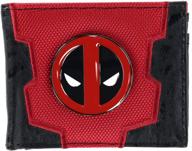 red & black deadpool marvel bi-fold boxed wallet - one size logo