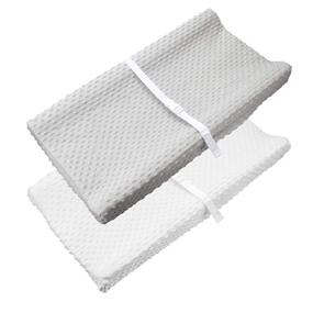 img 4 attached to 🧸 Ultra Soft Plush Changing Table Covers: Breathable & Stylish Changing Pad Covers (White+Gray)