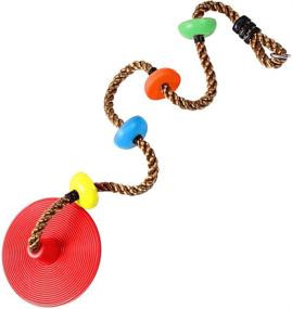 img 3 attached to 🌳 AIPINQI Kids Climbing Rope Swing Set - 2m / 6.5ft Tree Rope with Foot Holder Platform, Disc Swing Seat, and Rope Ladder - Outdoor Tree Backyard Playground Swing Support up to 440lbs/200kg