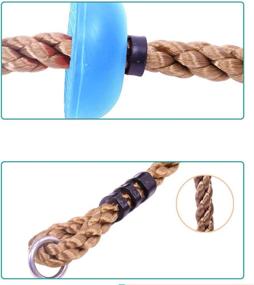 img 1 attached to 🌳 AIPINQI Kids Climbing Rope Swing Set - 2m / 6.5ft Tree Rope with Foot Holder Platform, Disc Swing Seat, and Rope Ladder - Outdoor Tree Backyard Playground Swing Support up to 440lbs/200kg