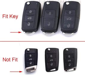 img 3 attached to 🔑 Royalfox(TM) Bling Flip Folding Remote Key Fob Case Cover with 3 Buttons for VW Volkswagen Jetta GTI Passat Golf Tiguan Touareg Beetle Multivan Sagitar Accessories, in Pink with Keychain