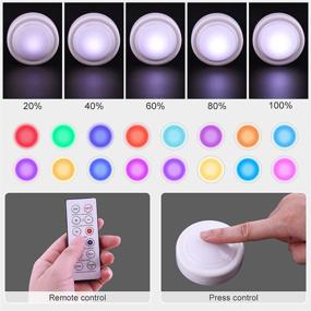 img 3 attached to 🔦 AUTOPDR 6pcs 16 Colors LED Wireless Under Cabinet Closet Lighting - Remote/Touch Control, Adjustable Color/Brightness, AAA Battery Powered