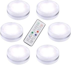 img 4 attached to 🔦 AUTOPDR 6pcs 16 Colors LED Wireless Under Cabinet Closet Lighting - Remote/Touch Control, Adjustable Color/Brightness, AAA Battery Powered