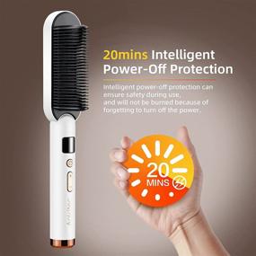 img 2 attached to 🔥 Aokitec Ring White Hot Hair Straightener Brush: Professional Salon-Quality Straightening Iron with Built-in Comb, Fast Heating & 3 Temp Settings, LED Display, Anti-Scald & PTC Ceramic Heating - Perfect for At-Home Use