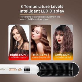 img 1 attached to 🔥 Aokitec Ring White Hot Hair Straightener Brush: Professional Salon-Quality Straightening Iron with Built-in Comb, Fast Heating & 3 Temp Settings, LED Display, Anti-Scald & PTC Ceramic Heating - Perfect for At-Home Use