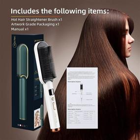 img 3 attached to 🔥 Aokitec Ring White Hot Hair Straightener Brush: Professional Salon-Quality Straightening Iron with Built-in Comb, Fast Heating & 3 Temp Settings, LED Display, Anti-Scald & PTC Ceramic Heating - Perfect for At-Home Use