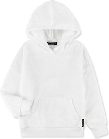 img 4 attached to 🧥 ALWAYSONE Girls Oversize Sherpa Sweatshirt: Cozy Fluffy Hoodie for Ages 3-12 with Soft Fleece, Pockets, and Stylish Design