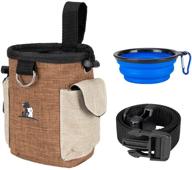 excellent elite spanker dog treat pouch with dog bowl - ideal snack container for effective training & convenient pet walking logo