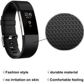 img 3 attached to Полосы для замены Dunfire для Fitbit Charge 2: браслет/браслет/умные-часы - большие и маленькие размеры для мужчин и женщин.