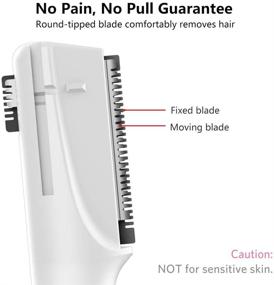 img 3 attached to Enhanced Eyebrow Trimmer: Funstant Electric Razor for Women – Battery-Operated Facial Hair Remover with Comb, Pain-Free & No Pulling Sensation for Face, Chin, Neck, Upper-Lip, and Peach Fuzz