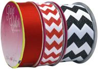 morex ribbon sugar chevron and grosgrain 3-pack ribbon, 14-yard, red/black: model 98122p3-609 - best deals and reviews logo