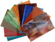 🎨 10 packs stained glass sheets: opalescent varied mosaic tiles for crafts, 4x6 inches - mixed texture, multicolour logo