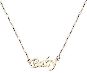 img 1 attached to 💕 BFF Jewelry: Letter Baby Inspired Necklace - Perfect Valentine's Day Gift - Pendant Necklaces for Baby Girls and Women