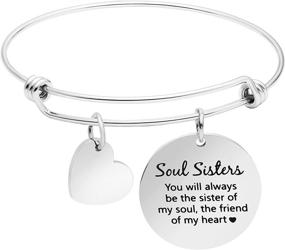 img 4 attached to Yiyangjewelry Engraved Inspirational Friendship Bracelet | Thoughtful Gifts for Friends, Inspirational Bangle with Encouragement Message