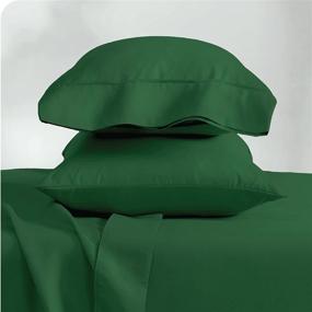 img 2 attached to 🛏️ Bare Home Queen Sheet Set - 1800 Ultra-Soft Microfiber Queen Bed Sheets - Deep Pocket - Forest Green Bedding Sheets & Pillowcases