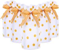 🍬 ccinee 50pcs gold polka dot print drawstring plastic treat bags - candy pouch for christmas favors logo